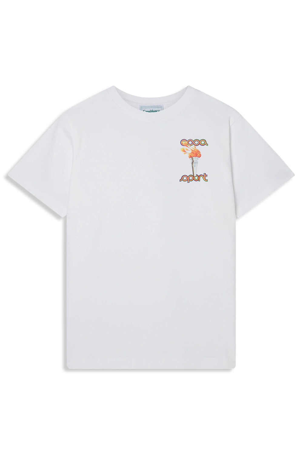 Men's White Casablanca La Flamme Du Sport Printed T-Shirt