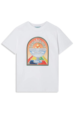 Men's White Casablanca Terrain D'Orange Printed T-Shirt