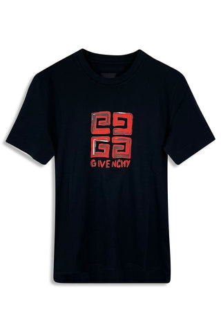 Men's Black Givenchy 4G Emblem Slim Fit Soft T-Shirt