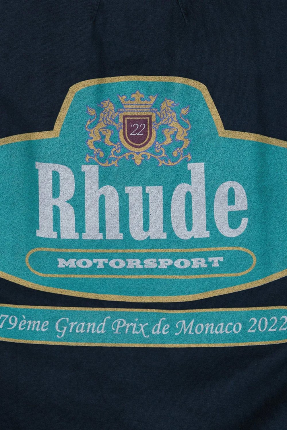 Men's Black Rhude Race Crest Vintage Logo T-Shirt