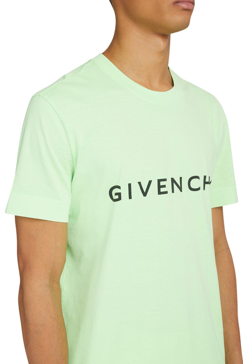 Men's Mint Green Givenchy Logo Slim Fit Jersey T-Shirt