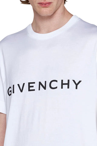 Men's White Givenchy Logo Slim Fit Jersey T-Shirt