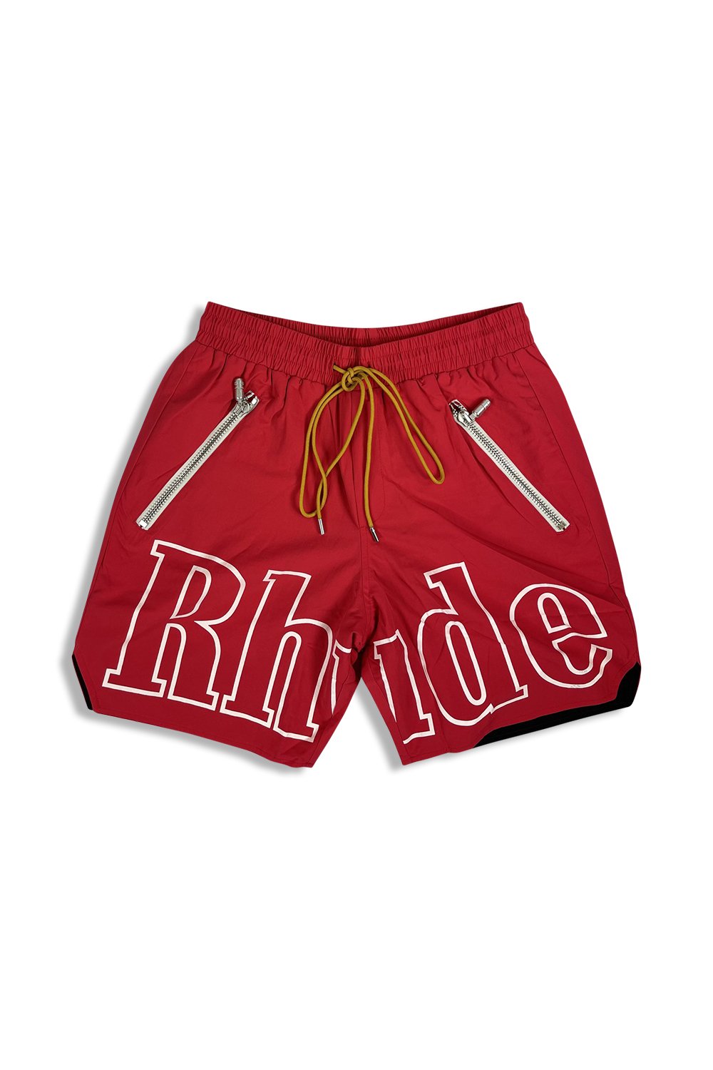 Men's Red Rhude Logo Print Swim Shorts